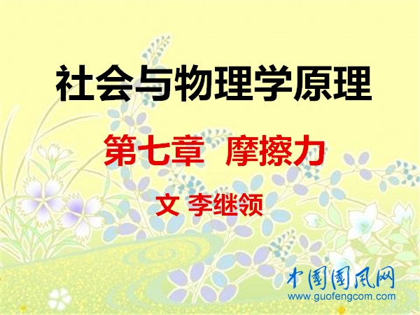 社會與物理學(xué)原理 ·第七章 摩擦力
