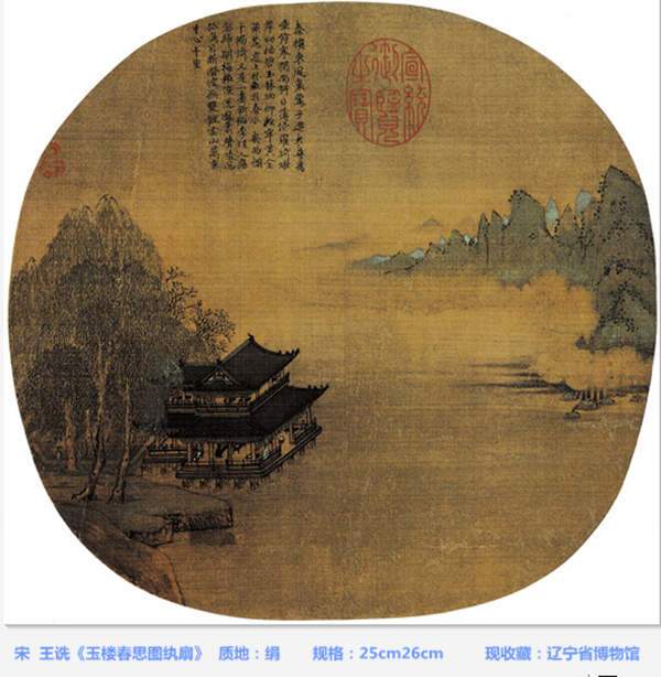 宋  王詵《玉樓春思圖紈扇》質(zhì)地：絹  規(guī)格：25cm26cm現(xiàn)收藏：遼寧省博物館 (2).png