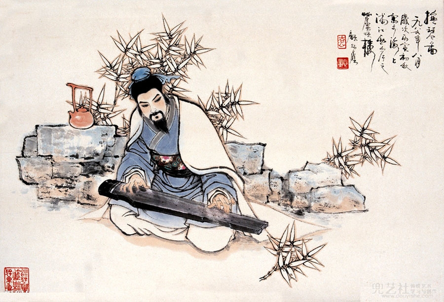 撫琴圖